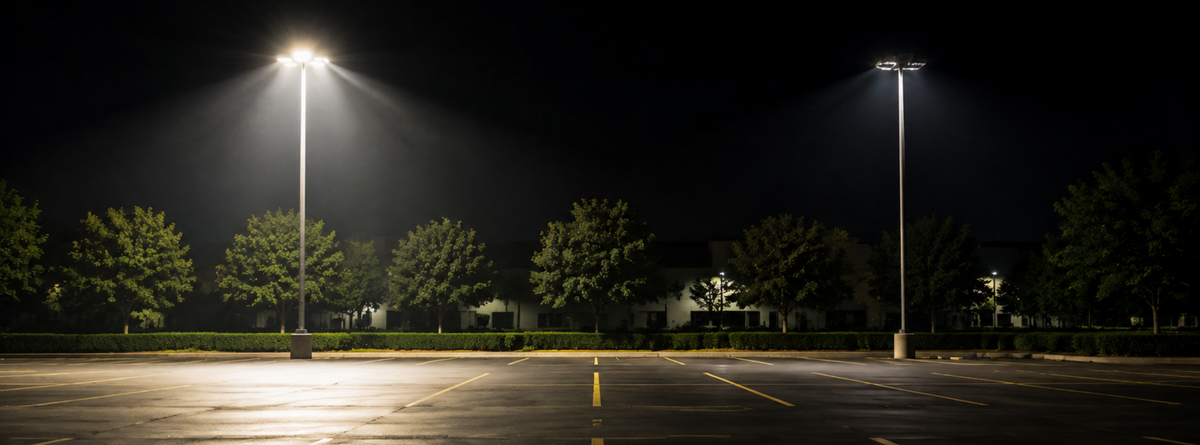 Why Is One Parking Lot Light Dimmer Than the Others?