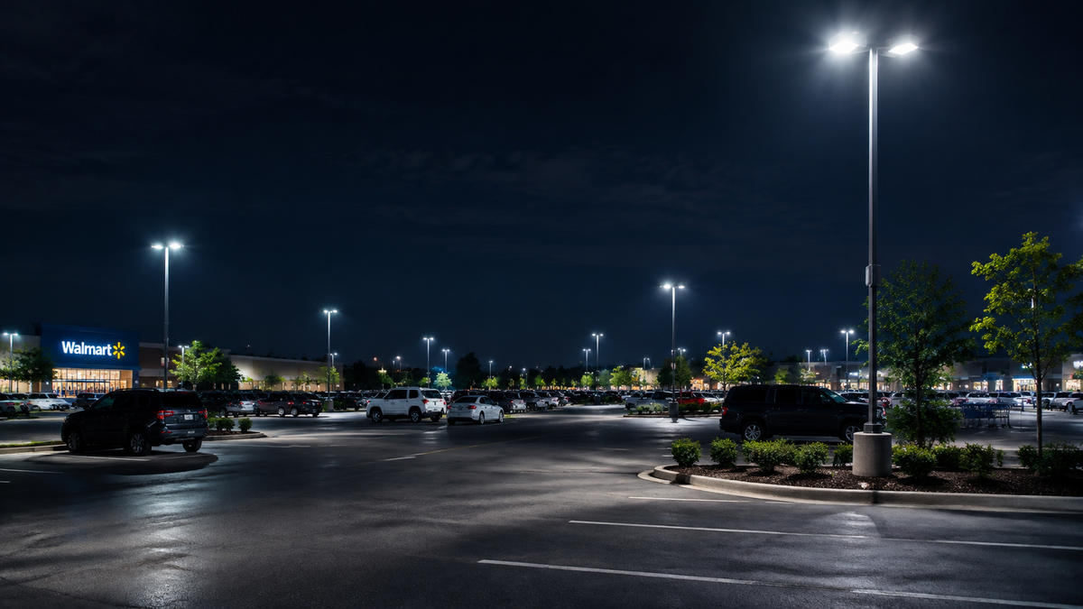 How to Light a Parking Lot When the Poles Are Not Evenly Spaced