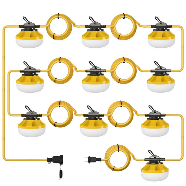 Demilare LED Work Lights,5000/10000Lm,50/100ft,5000K,AC 120V