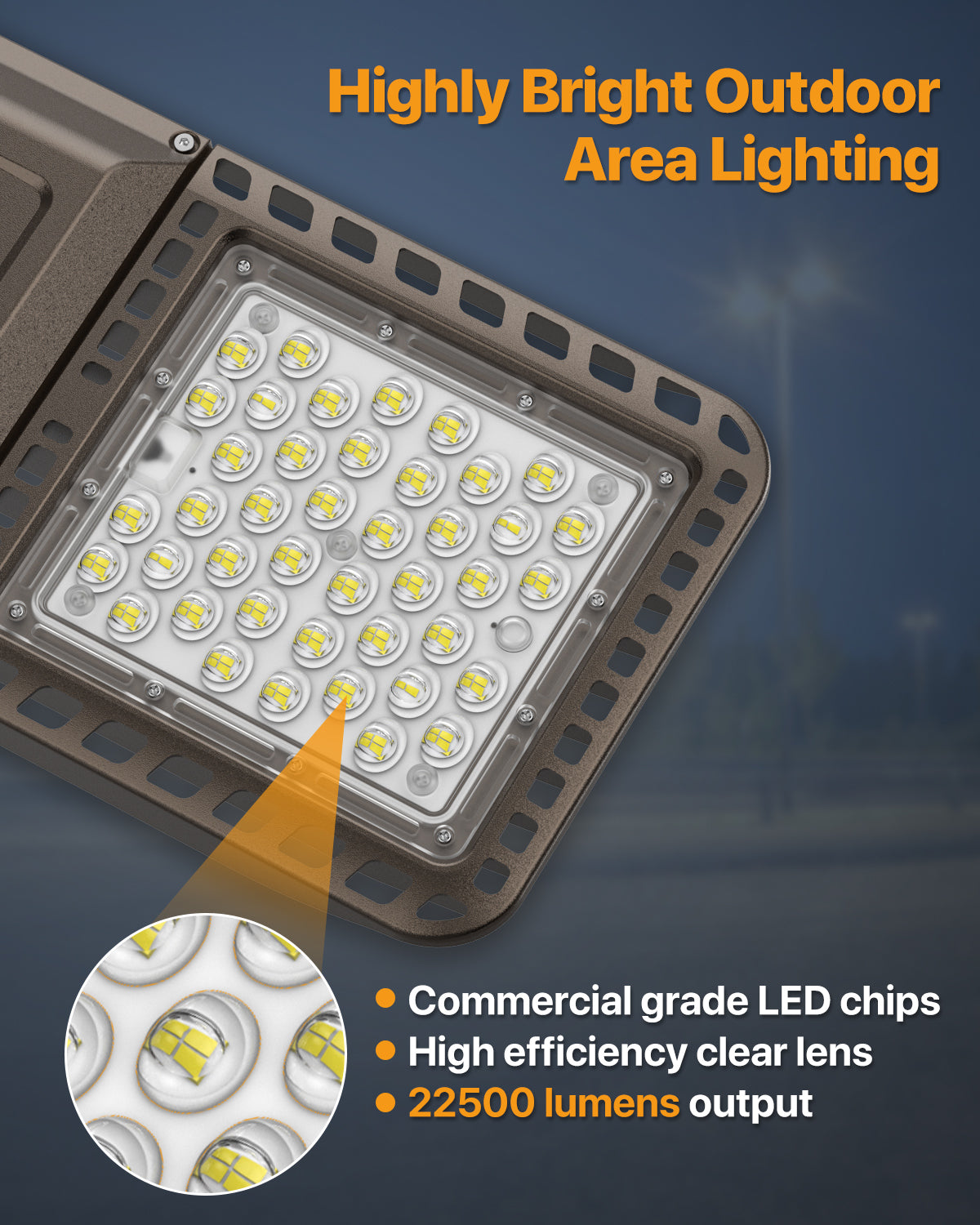 DEMIARE LED Parking Lot Lights - 150/200/300/400W, 5000K,  AC 100-277V,Dusk to Dawn