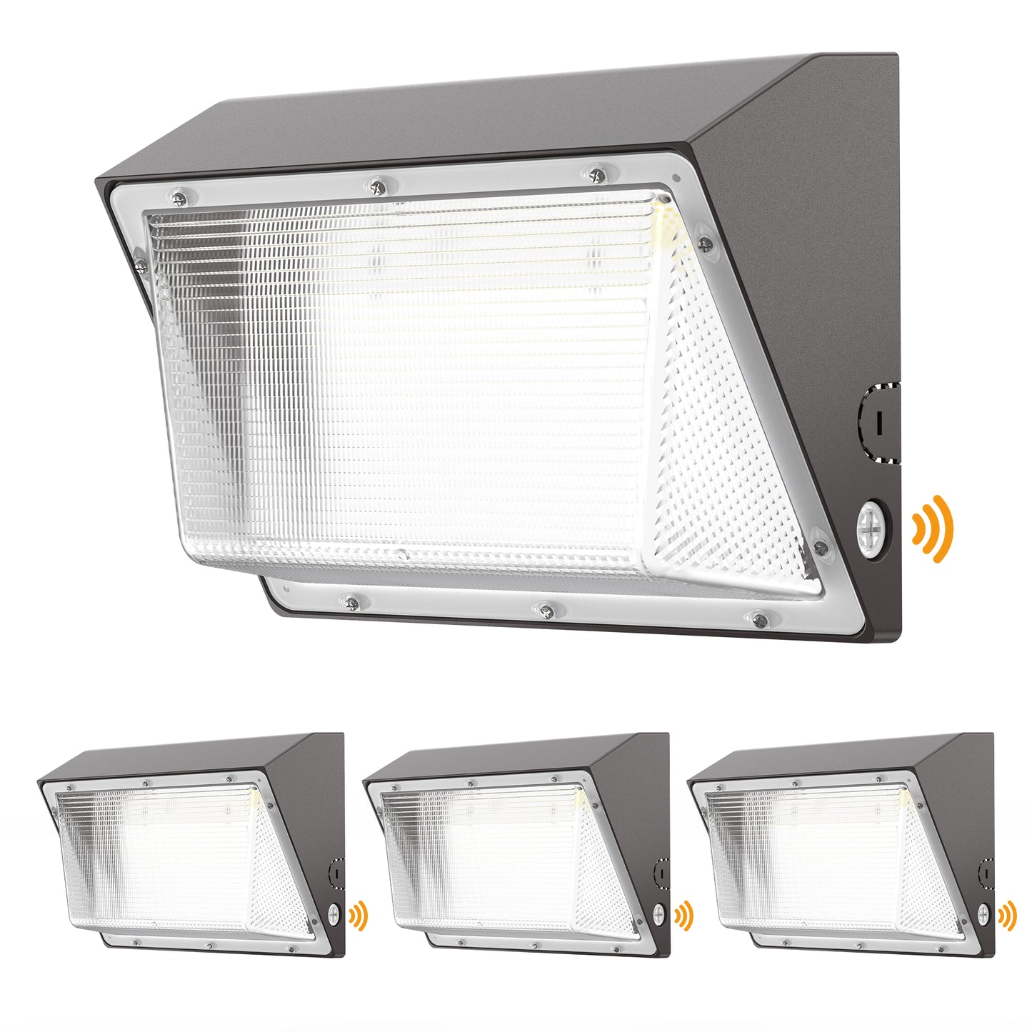 LED Wall Pack Light - 120w/150w，18000/22500lm，5000K, AC 100-277V, Glass Lens Dusk to Dawn
