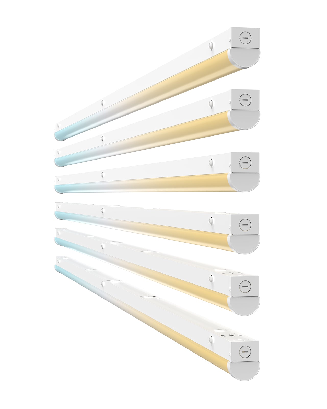 6 PackLED strip light arranged in a vertical stack, selectable wattage and CCT, set against a plain white background.