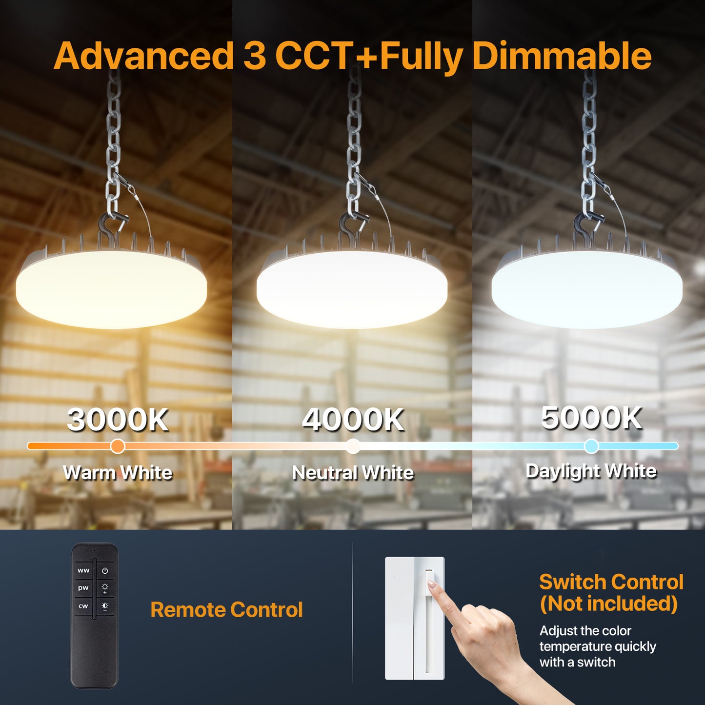 LED High Bay Light - 18000/24000Lm 150/200W AC 120V