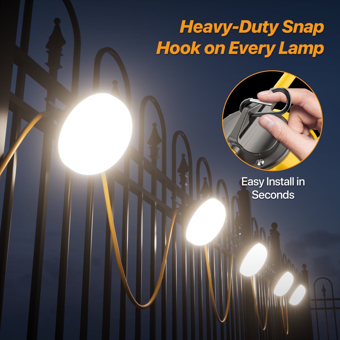 Demilare LED Work Lights,5000/10000Lm,50/100ft,5000K,AC 120V
