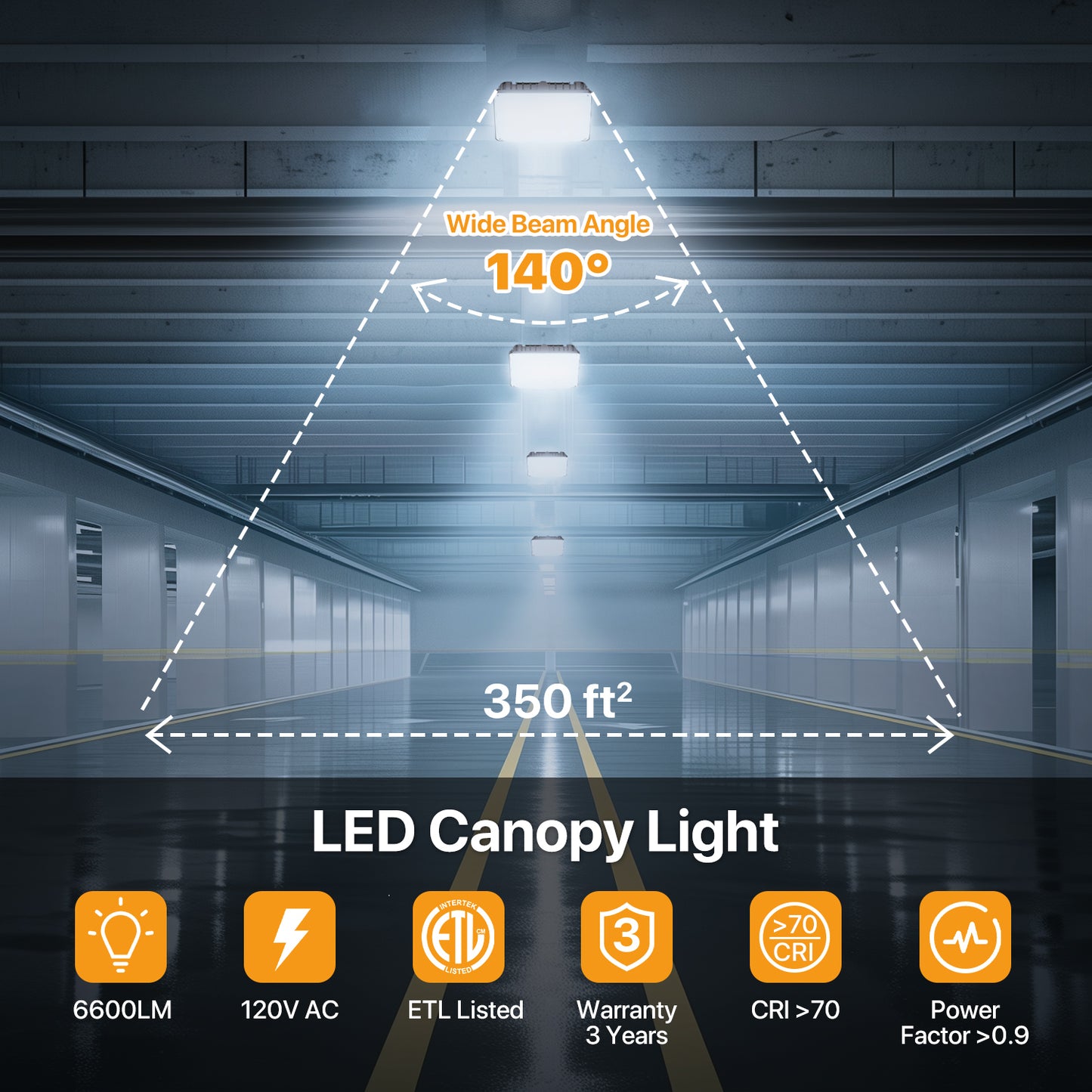 LED Canopy Light - 60/100W 3000/4000/5000K,AC 100-277V