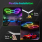 EZYEVY RGB Hexagon Garage Lights, LED Hex Lights with App & Remote Control, DIY Modular Honeycomb Lighting System, Music Sync Dimmable Smart Ceiling Light Fixture for Gym, Shop, Gaming Room