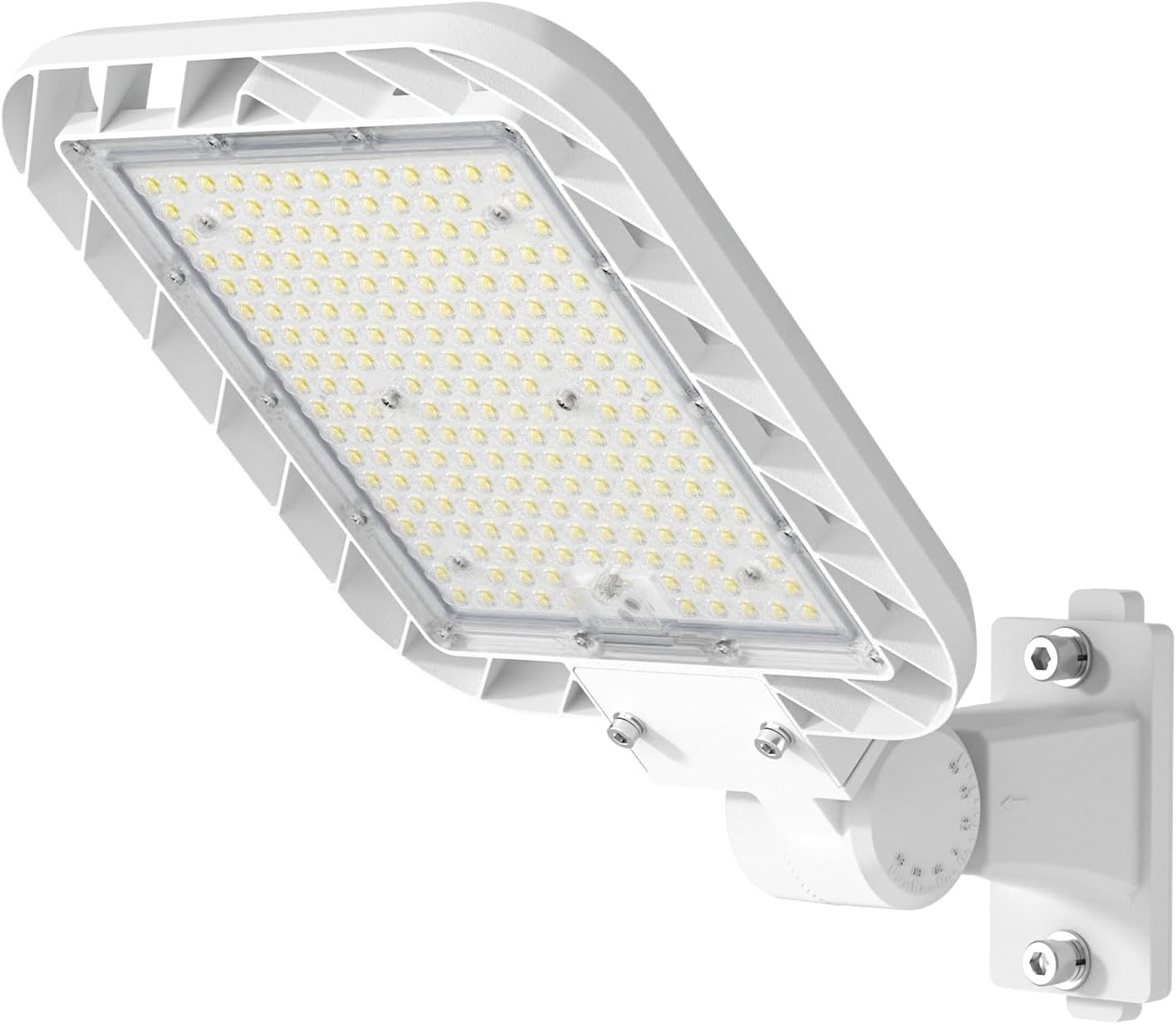 DEMILARE Led Parking Lot Light,Adjustable Arm Mount (White)