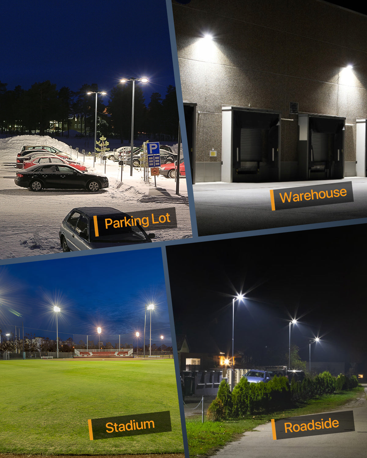 DEMIARE LED Parking Lot Lights - 150LM/W, 5000K, AC 100-277V, Dusk to Dawn