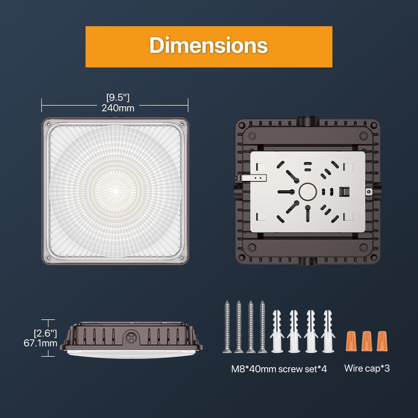 LED Canopy Lights Selectable Wattage 100/80/60W