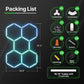 EZYEVY RGB Hexagon Garage Lights, LED Hex Lights with App & Remote Control, DIY Modular Honeycomb Lighting System, Music Sync Dimmable Smart Ceiling Light Fixture for Gym, Shop, Gaming Room