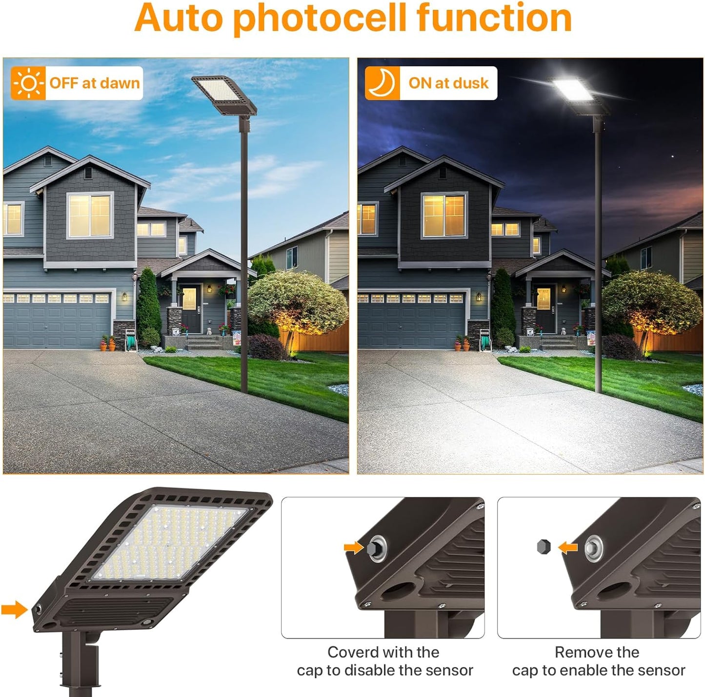 DEMILARE 400W Parking Lot Lights, Slip Fitter Mount Pole Lights