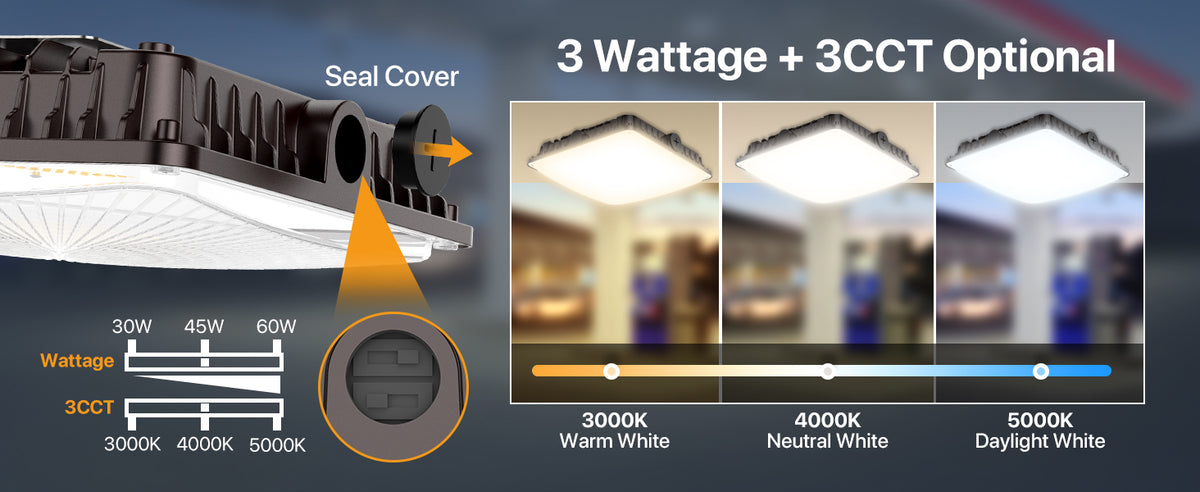 LED Canopy Light for warehouse, garage, and outdoor covered lighting