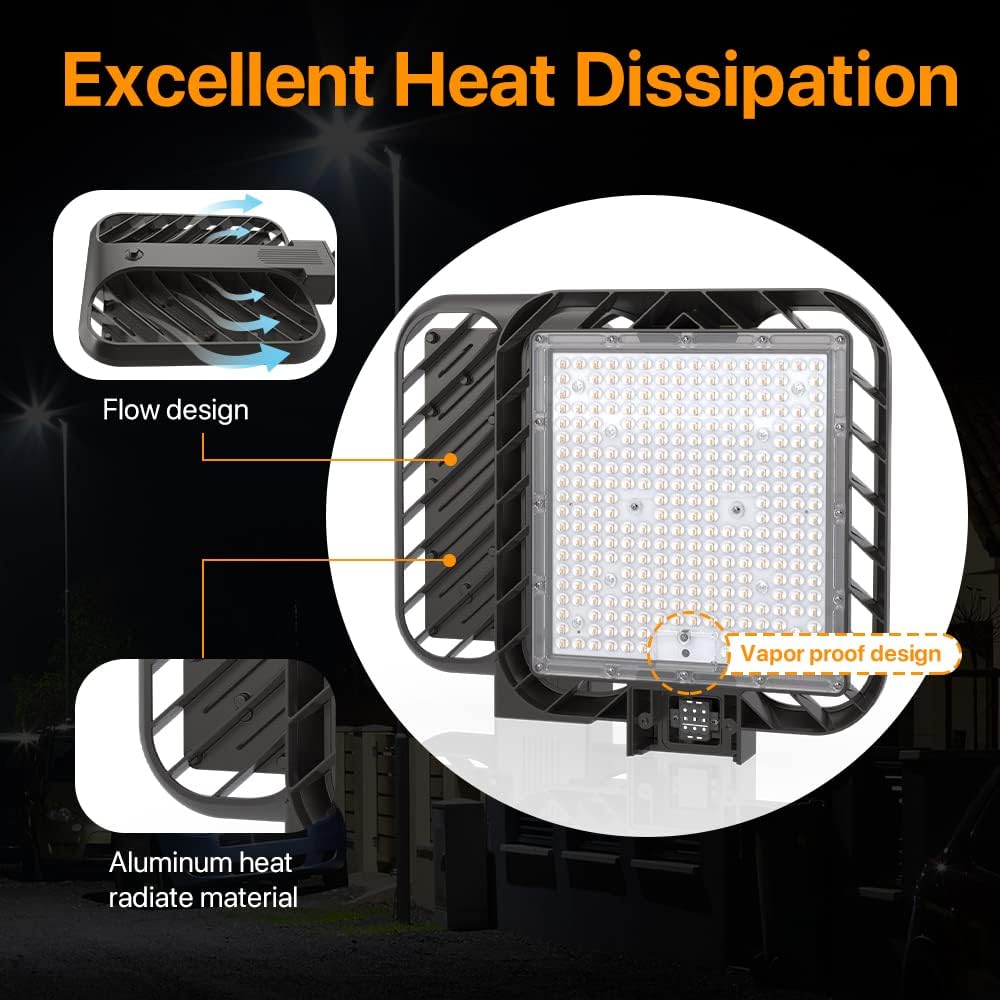 DEMIARE LED Parking Lot Lights-COBRA Series, 150LM/W, 5000K, 100-277V, Slip Fit Mount