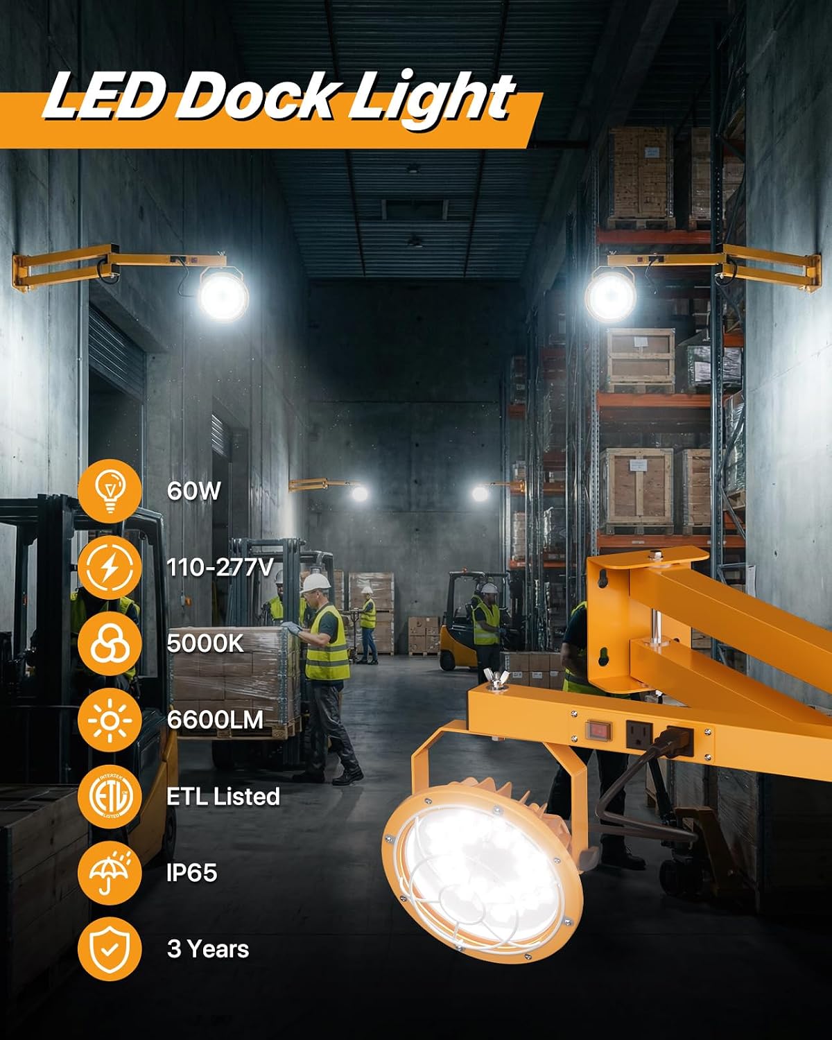 DEMIARE LED Loading Dock Lights-DKL01 Series, 6600Lumens, 5000K, 110-277V