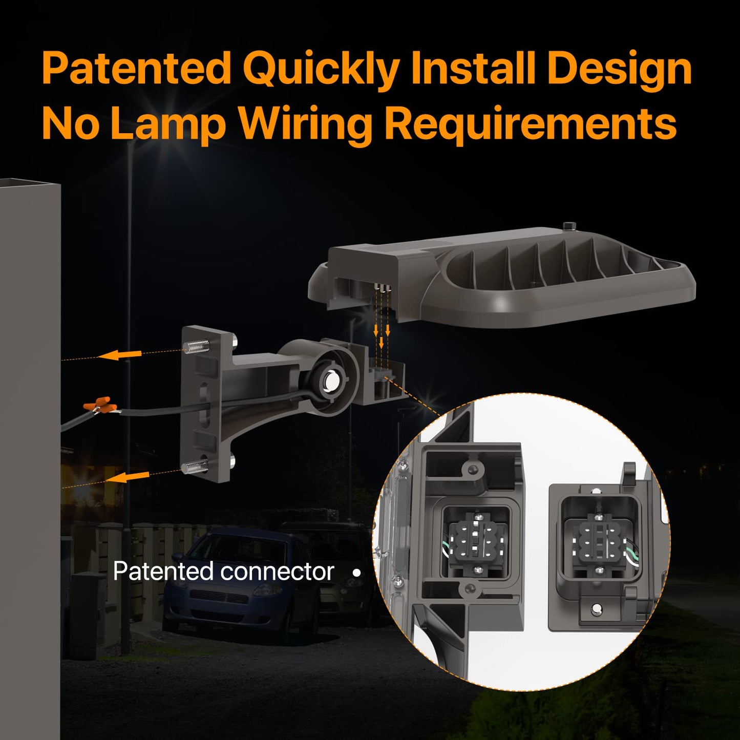 DEMILARE Led Parking Lot Light,Adjustable Arm Mount