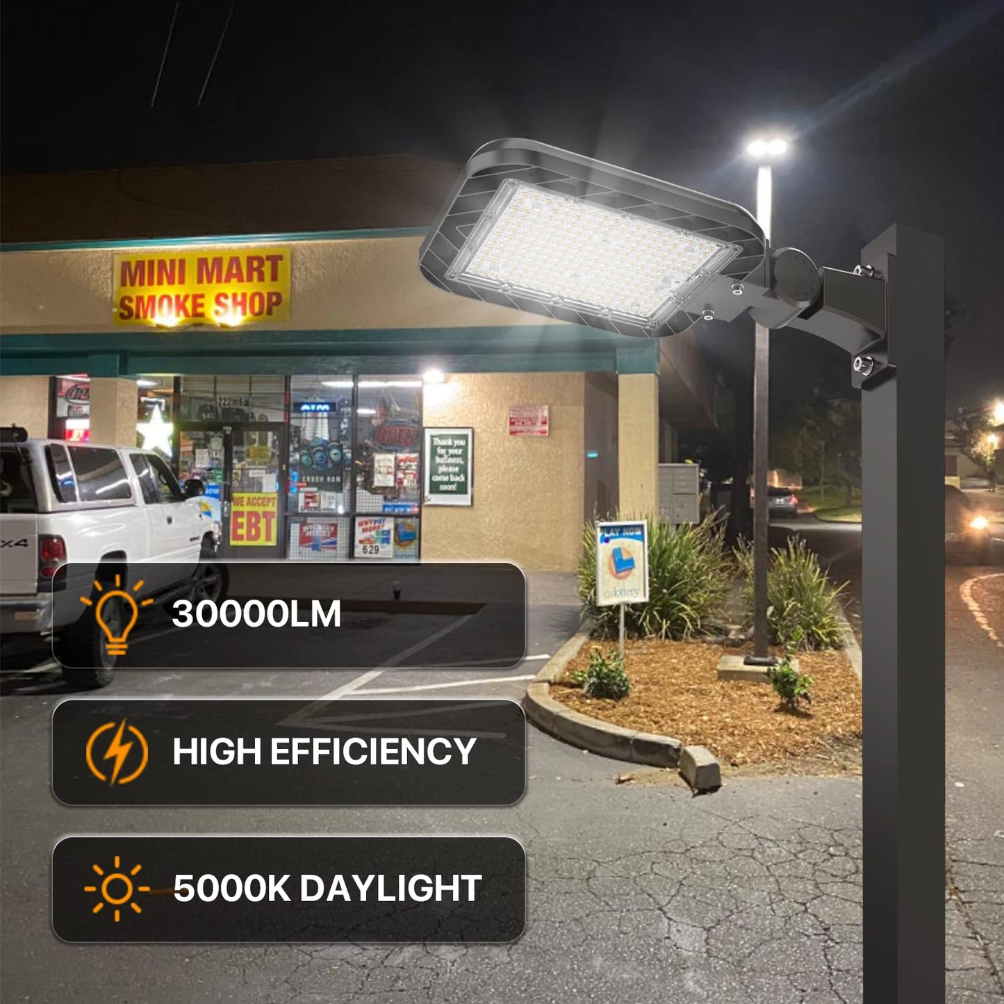 DEMILARE Led Parking Lot Light,Adjustable Arm Mount